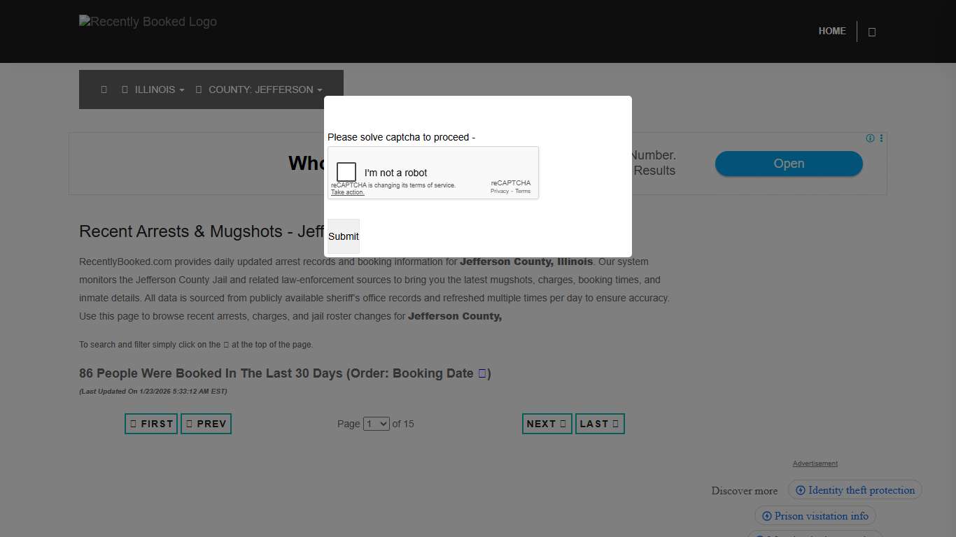 Jefferson County, Illinois Mugshots RecentlyBooked.com